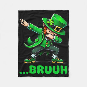 Bruh Dabbing Leprechaunn Lustig St Patricks Day Re Fleecedecke