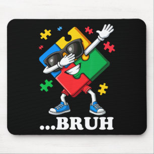 Bruh Dabbing Puzzle Funny Kids Boys Mens Autismus Mousepad