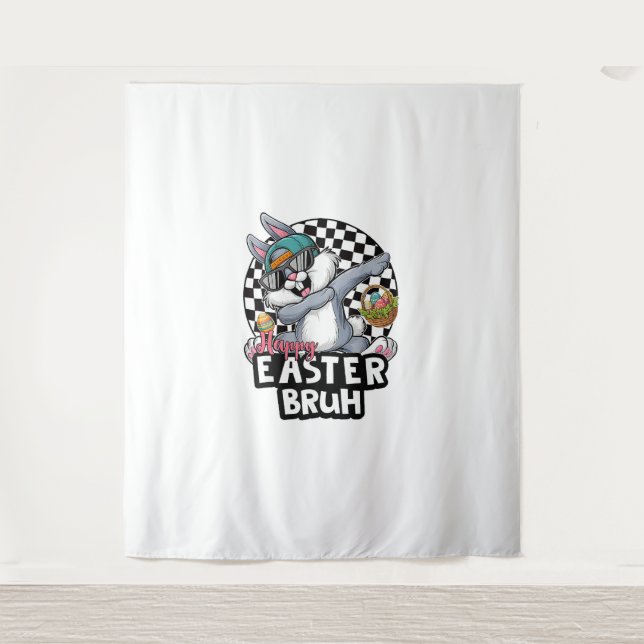 Bruh Dabbing Rabbit Ostereier Dab Boys Girls Wandteppich (Vorderseite)