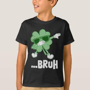 Bruh Dabbing Shamrock Lustig Kinder Männer Jungen  T-Shirt