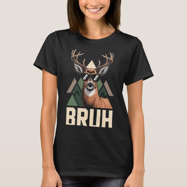 Bruh Deer Funny Deer Hunting Camo Hat Youth Kids S T-Shirt (Vorderseite)
