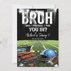Bruh dich rein? GRILLEN Football Game Time Kid's G Einladung
