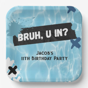 Bruh dir im Pool Party Teen Boy Geburtstag Pappteller