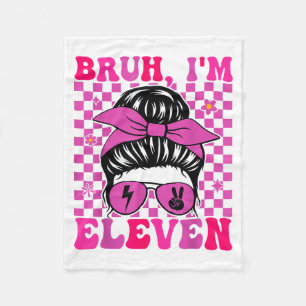Bruh elf 11 11. Geburtstag Mädchen groovy 11 Jahre Fleecedecke