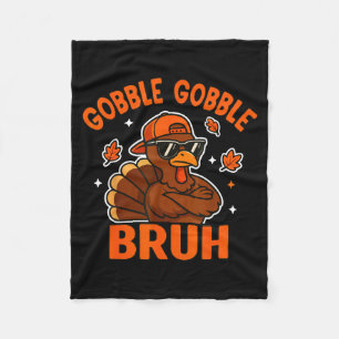 Bruh Erntedankfest Truthahn Gackern Shirt Kinder J Fleecedecke