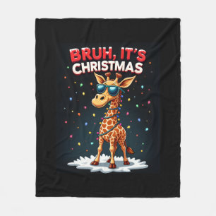 Bruh Es ist Weihnachten Giraffe Funny Dabbing Long Fleecedecke