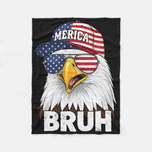 Bruh Fourth 4th Of July Adler Amerikanisch Patriot Fleecedecke