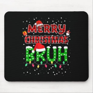 Bruh Frohe Weihnachten Red Kariert Xmas Pajama Mousepad