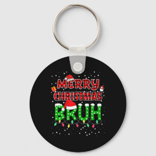 Bruh Frohe Weihnachten Red Kariert Xmas Pajama Schlüsselanhänger