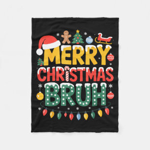 Bruh Frohe Weihnachten Santa Hut Hässlicher Pullov Fleecedecke