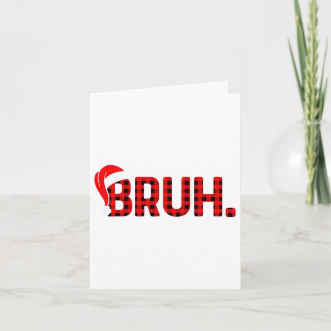 Bruh Funny Christmas Kariert Teens Boys Kids Xmas  Karte (Vorderseite)