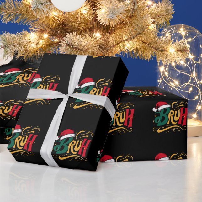 Bruh Funny Christmas Weihnachten Weihnachtsfamilie Geschenkpapier (Feiertage)