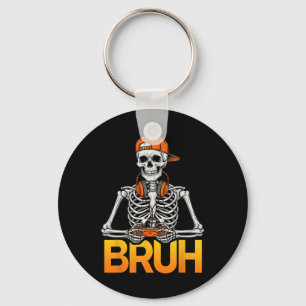 Bruh Gamer Skelett Halloween Videospiel Controller Schlüsselanhänger