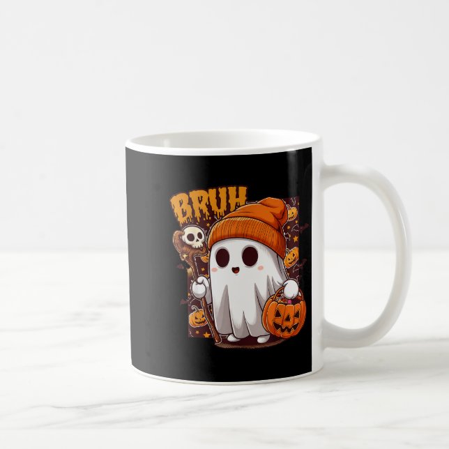Bruh Geist Frohes Halloween Süßes oder Saures Kürb Kaffeetasse (Rechts)
