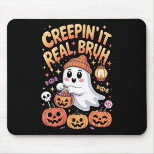Bruh Geist Halloween Süßer Geist Süßigkeiten oder Mousepad
