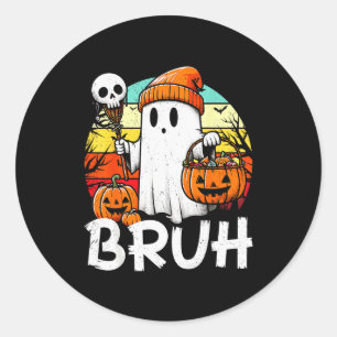 Bruh Geist Lustiger Halloween Schreck Soky Hallowe Runder Aufkleber