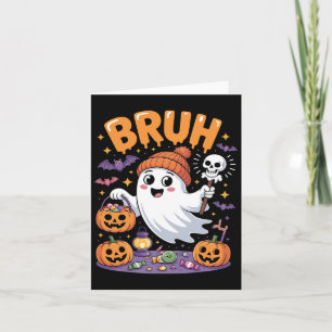 Bruh Ghost Halloween Candy Niedlich Ghost Kids Karte