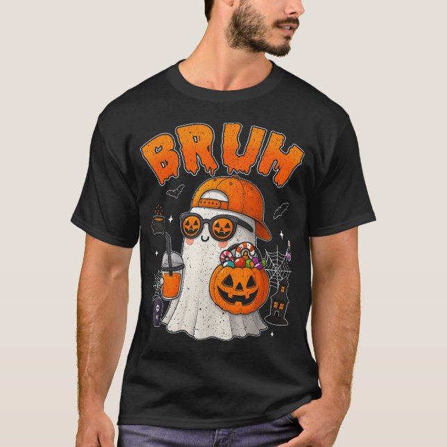 Bruh Ghost Halloween Ghost Trick oder Treat Candy T-Shirt (Vorderseite)
