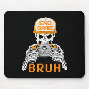 Bruh Halloween Jungen Kinder Gamer Männer Skelett Mousepad