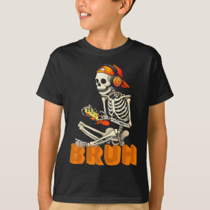 Bruh Halloween-Skelett-Gamer-Video-Gaming-Jungen M T-Shirt