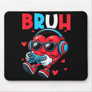 Bruh Heart Gamer Video Gaming Controller Valentins Mousepad