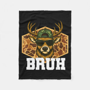 Bruh Hirsch Lustiger Hirsch Jagd Tarnkappe Jugend  Fleecedecke