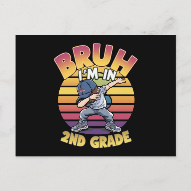 BRUH I BIN IN DER 2. GRADE POSTKARTE (Vorderseite)