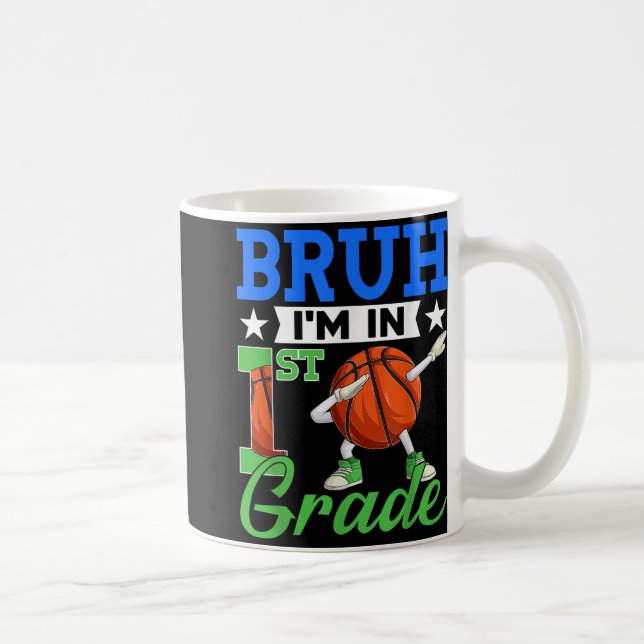 Bruh Im 1. Klasse Basketball zurück zum Schuljunge Kaffeetasse (Rechts)