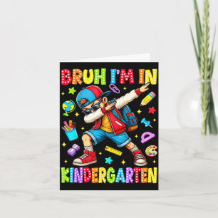 Bruh im Kindergarten dabbing Junge Schüler zurück Karte