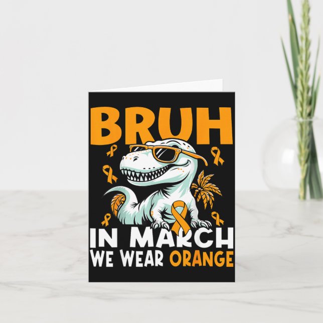Bruh In March We Wear Orange Ms Multiple Sclerosis Karte (Vorderseite)