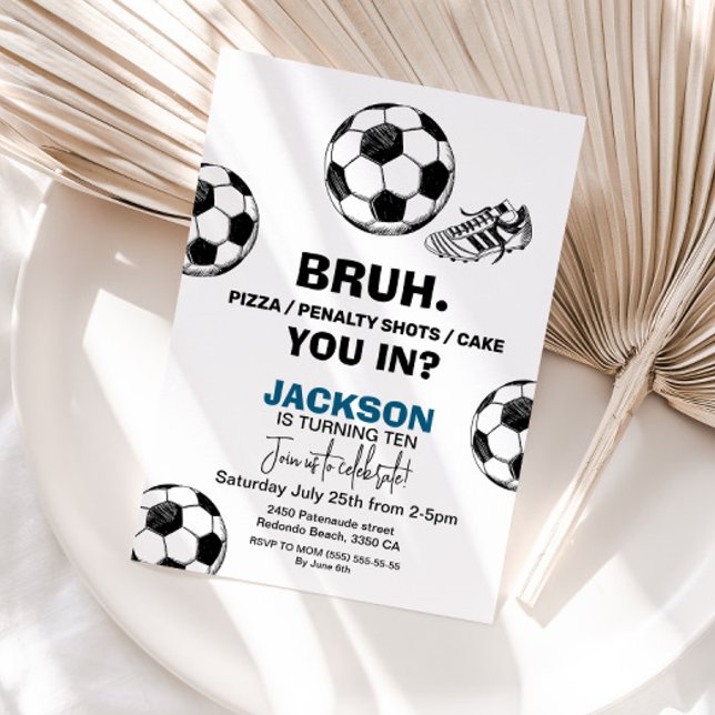 Bruh. Invitation au football d'anniversaire - N'im (Soccer Birthday invitation)