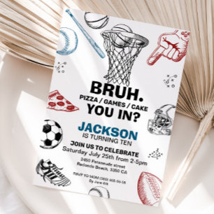 Bruh. Invitation d'anniversaire, Invitation sporti