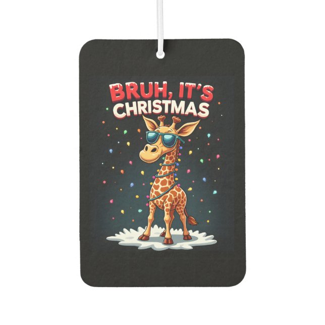 Bruh It's Christmas Giraffe Funny Dabbing Long Sle Autolufterfrischer (Vorderseite)