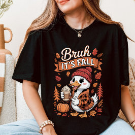 Bruh It's Fall Niedlich Duck Pumpkin Gewürz T-Shirt
