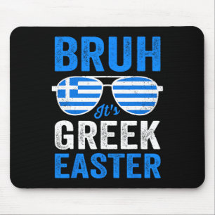 Bruh It's Griechisches Osterfest Retro Griechische Mousepad