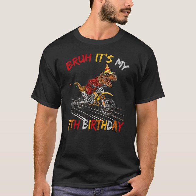 Bruh It's My 7th Birthday Dinosaur 7 Year Old T-Shirt (Vorderseite)