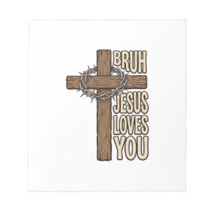 Bruh Jesus Liebt Dich Kreuz Vintage Christlich Vec Notizblock