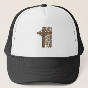 Bruh Jesus Liebt Dich Kreuz Vintage Christlich Vec Truckerkappe