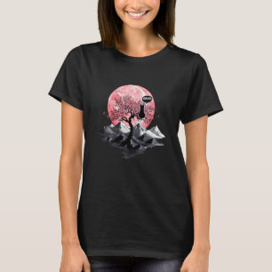 Bruh Katze Japanische Kunst Sakura Kirschblüten Ge T-Shirt