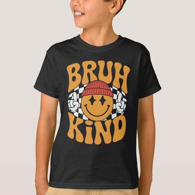 Bruh Kind - Smiley Vibes Sticker T-Shirt (Vorderseite)