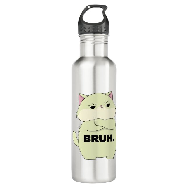Bruh Kitty Stainless Steel Water Bottle Edelstahlflasche (Vorderseite)
