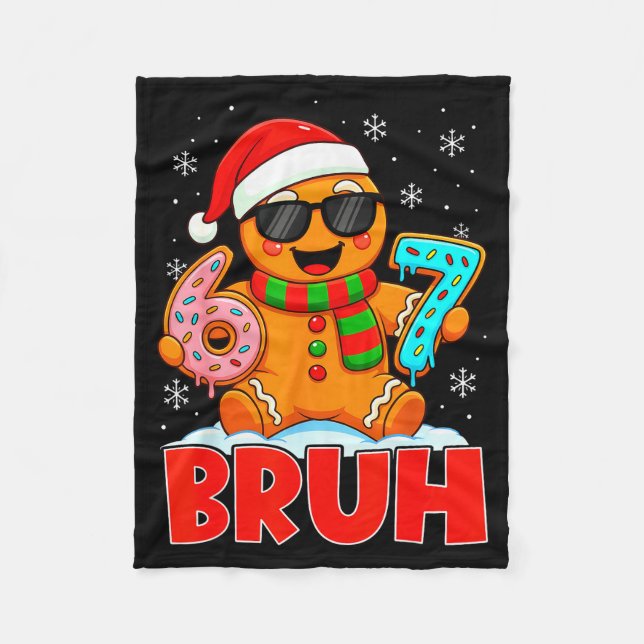 Bruh Lebkuchen Sechs Sieben 67 Eiscreme-Tropf Chri Fleecedecke (Vorderseite)
