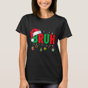 Bruh Lustiges Weihnachten Rot Kariert Teens Jungen T-Shirt