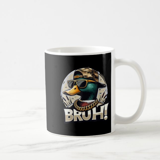 Bruh Mallard Duck Funny Duck Hunting Humor  Kaffeetasse (Rechts)