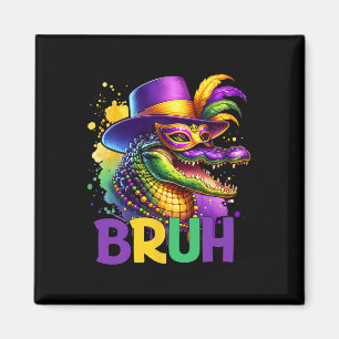 Bruh Mardi Gras Teenager Jungen Kinder Alligator M Magnet