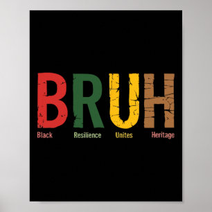 Bruh Meme feiert Black History Month Männer Frauen Poster