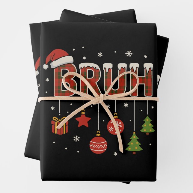 Bruh Meme Funny Bro Greeting Christmas Geschenkpapier Set (Beispiel)