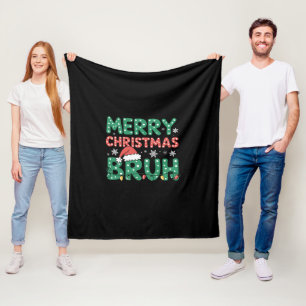 Bruh Meme Funny sagt Bro Weihnachten grüßen Fleecedecke