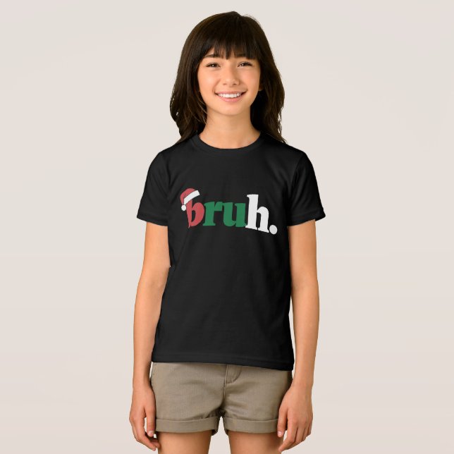 Bruh Meme Funny sagt Bro Weihnachten grüßen Tri-Blend Shirt (Vorderseite Voll)