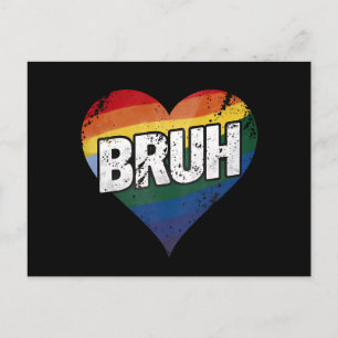 Bruh Meme Lustiger Spruch Bro Gruß Schwul LGBT Sto Postkarte